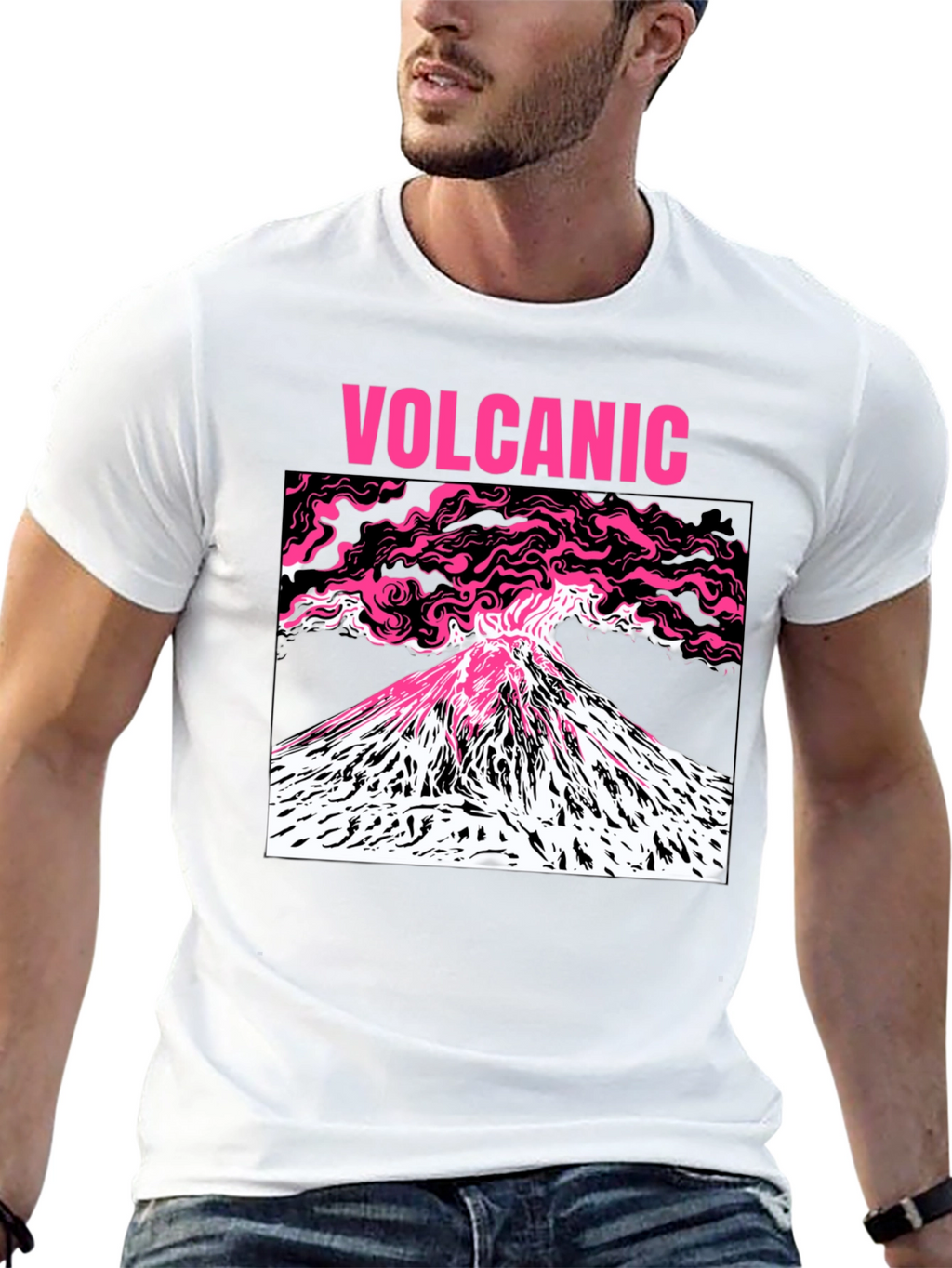 Volcanic Graphic Tee - Lava & Mountains