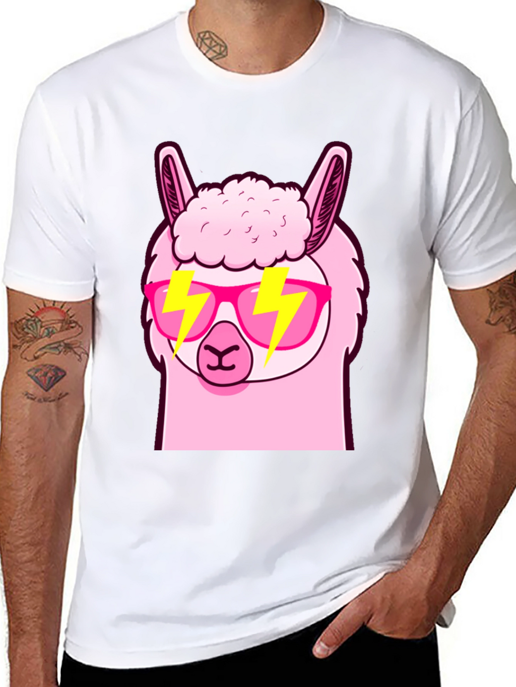 Cool Llama Graphic Tee - Stylish Black T-Shirt