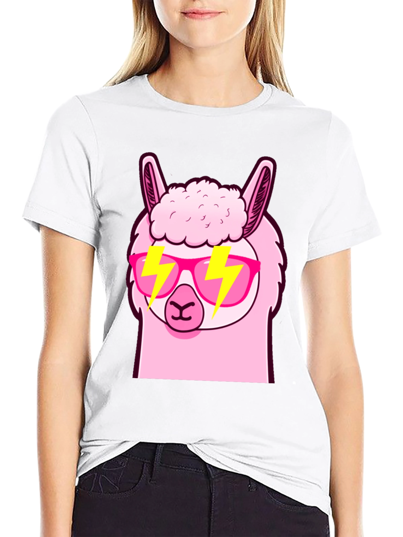 Cool Llama Graphic Tee - Stylish Black T-Shirt