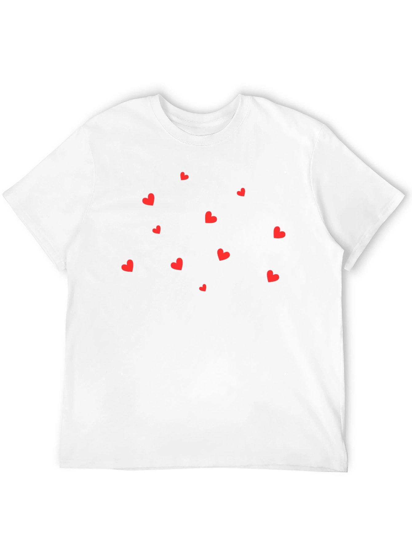 Black T-Shirt with Red Hearts