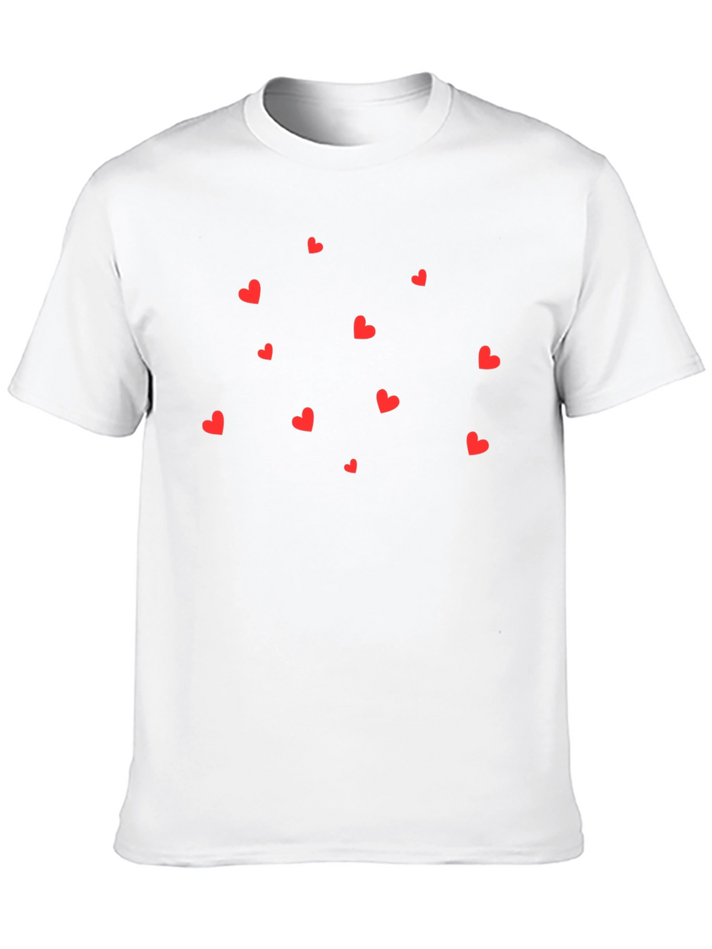 Black T-Shirt with Red Hearts