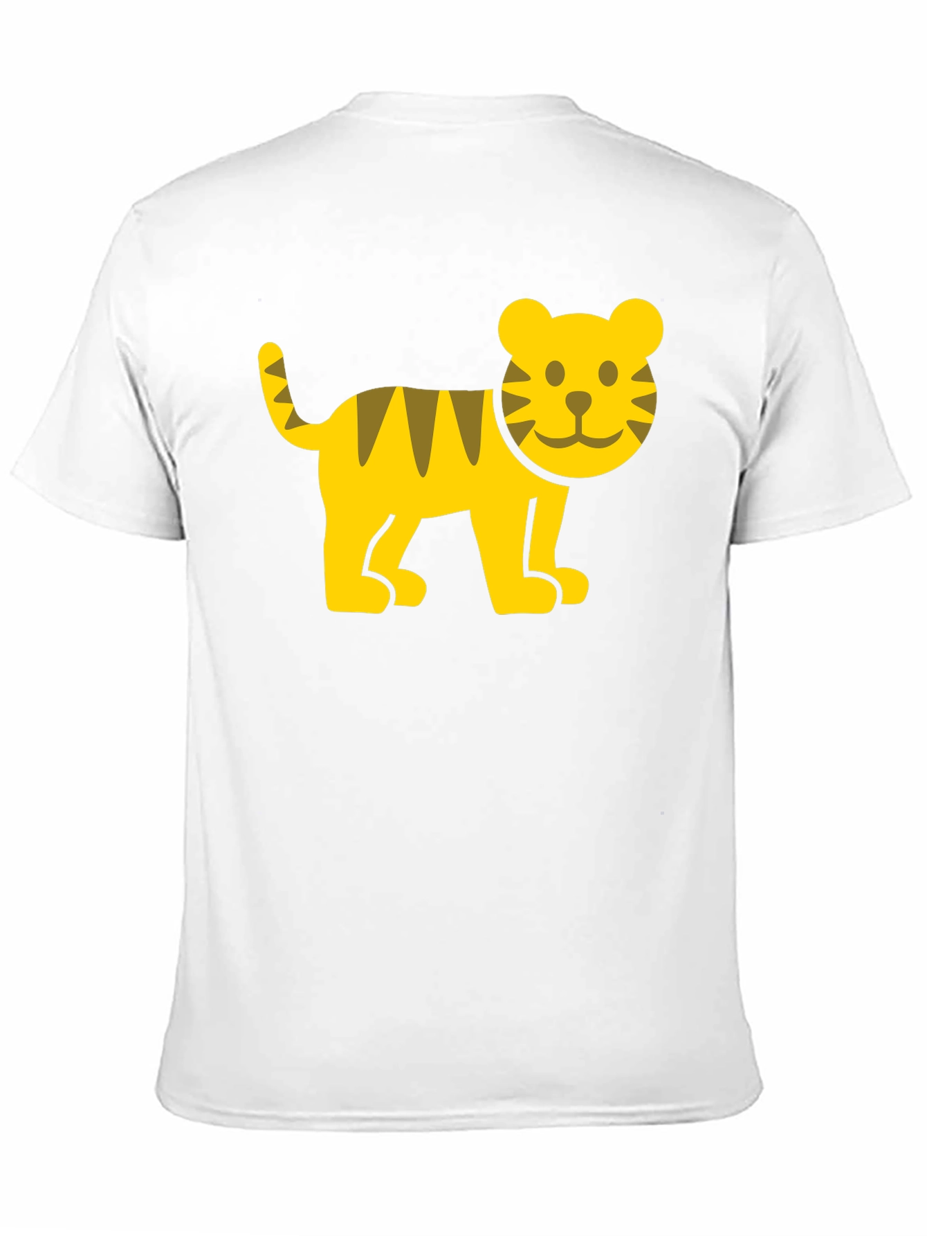 Cute Cartoon Tiger Graphic T-Shirt - Black