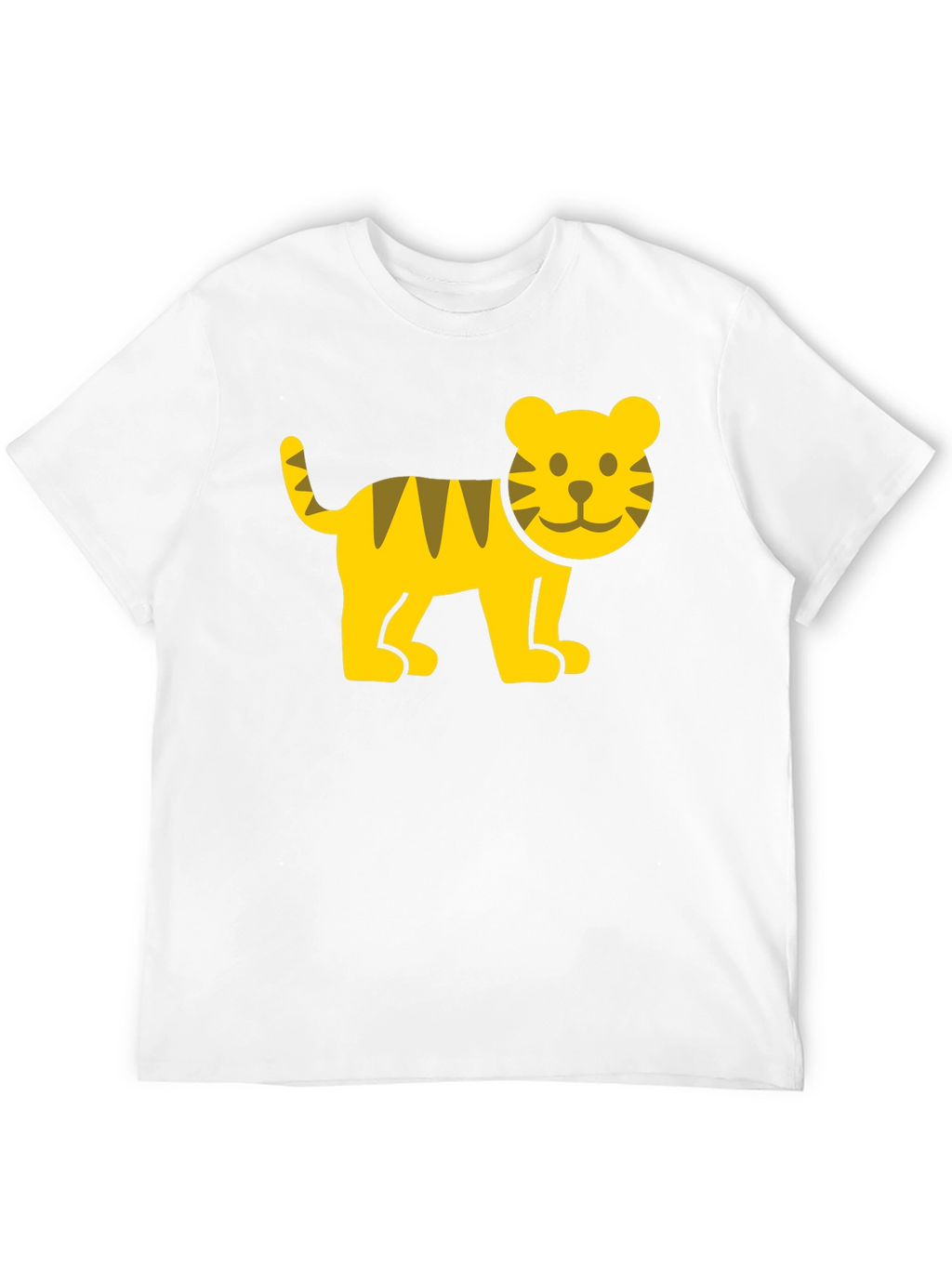 Cute Cartoon Tiger Graphic T-Shirt - Black