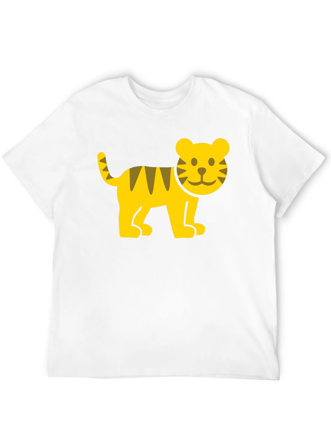 Cute Cartoon Tiger Graphic T-Shirt - Black
