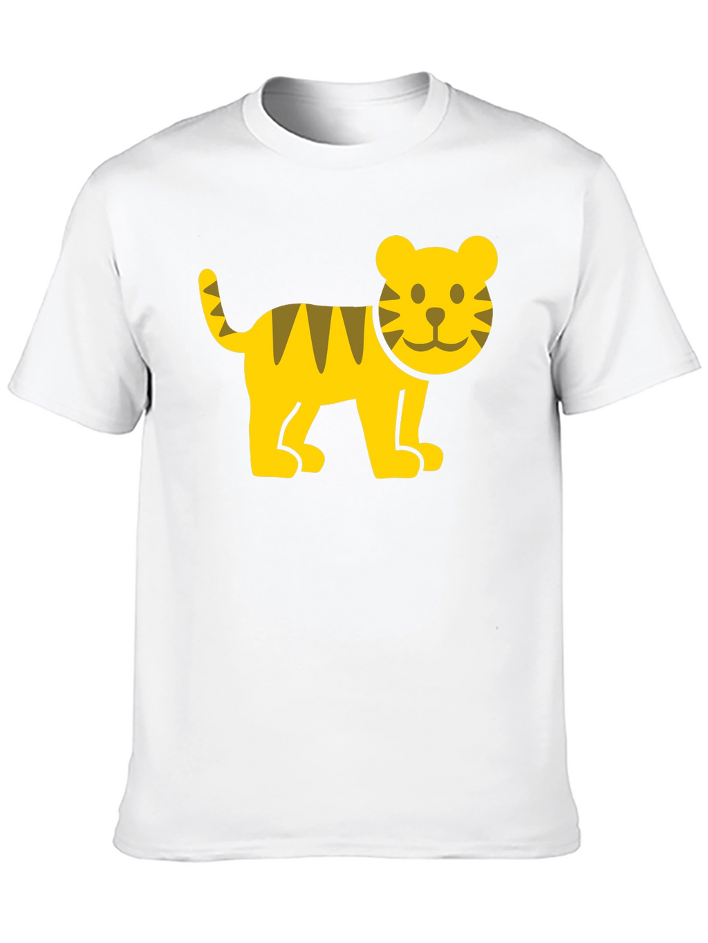 Cute Cartoon Tiger Graphic T-Shirt - Black