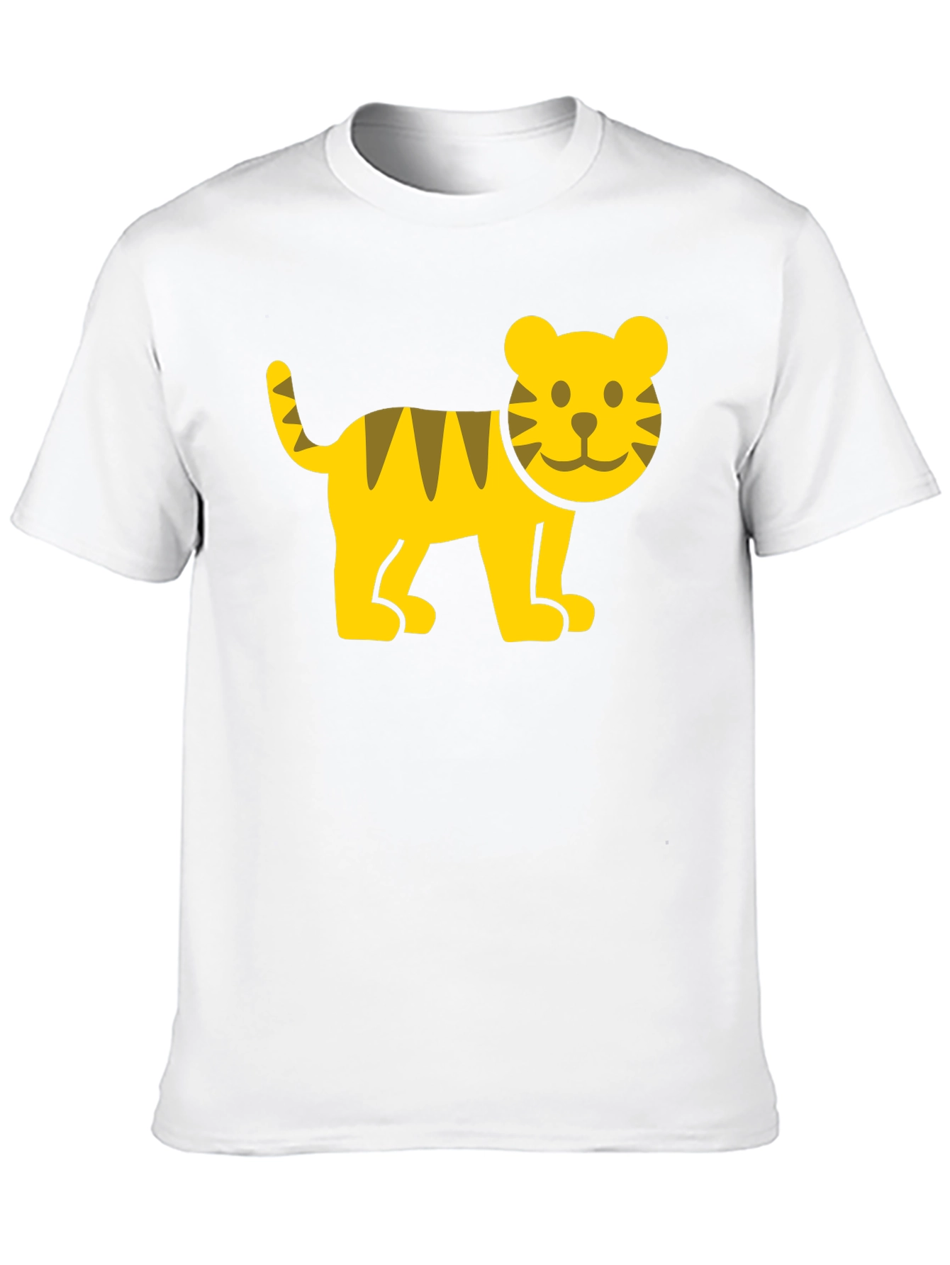 Cute Cartoon Tiger Graphic T-Shirt - Black