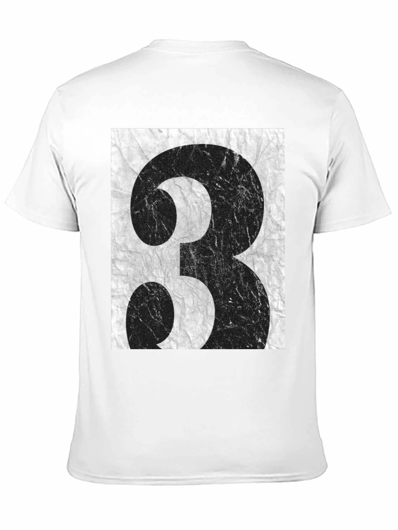 Grunge Number 3 Graphic Tee - Black