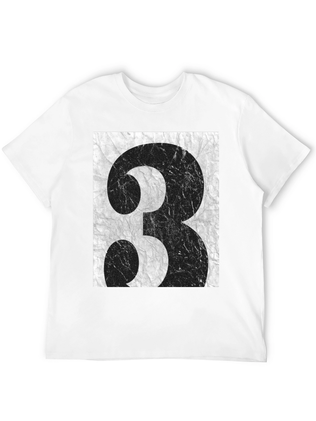 Grunge Number 3 Graphic Tee - Black