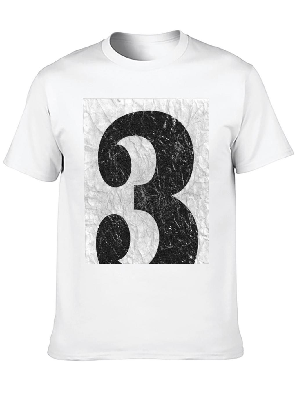 Grunge Number 3 Graphic Tee - Black