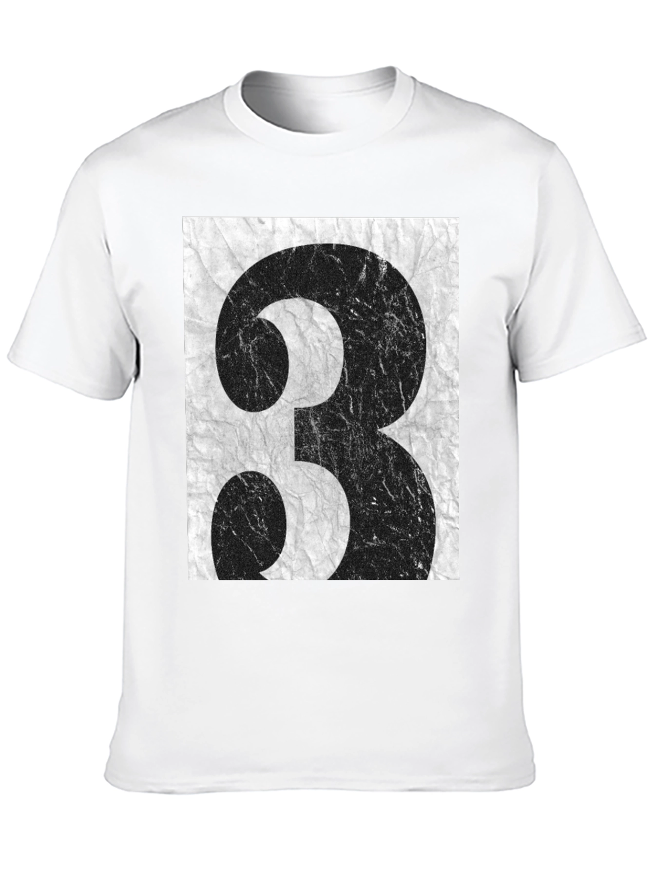 Grunge Number 3 Graphic Tee - Black