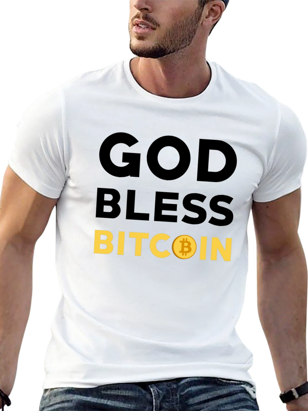 God Bless Bitcoin T-Shirt Crypto HODL Tee