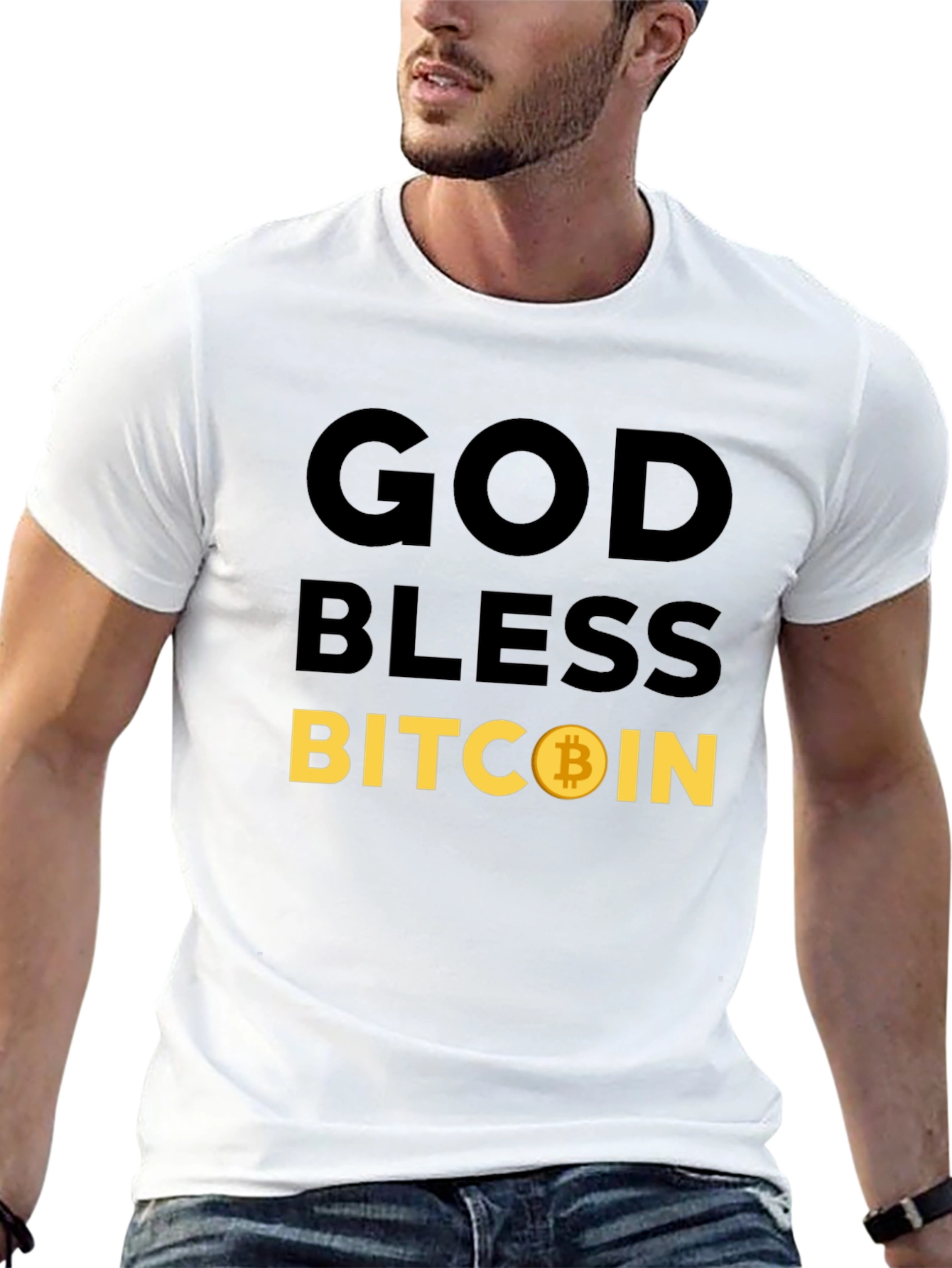 God Bless Bitcoin T-Shirt Crypto HODL Tee