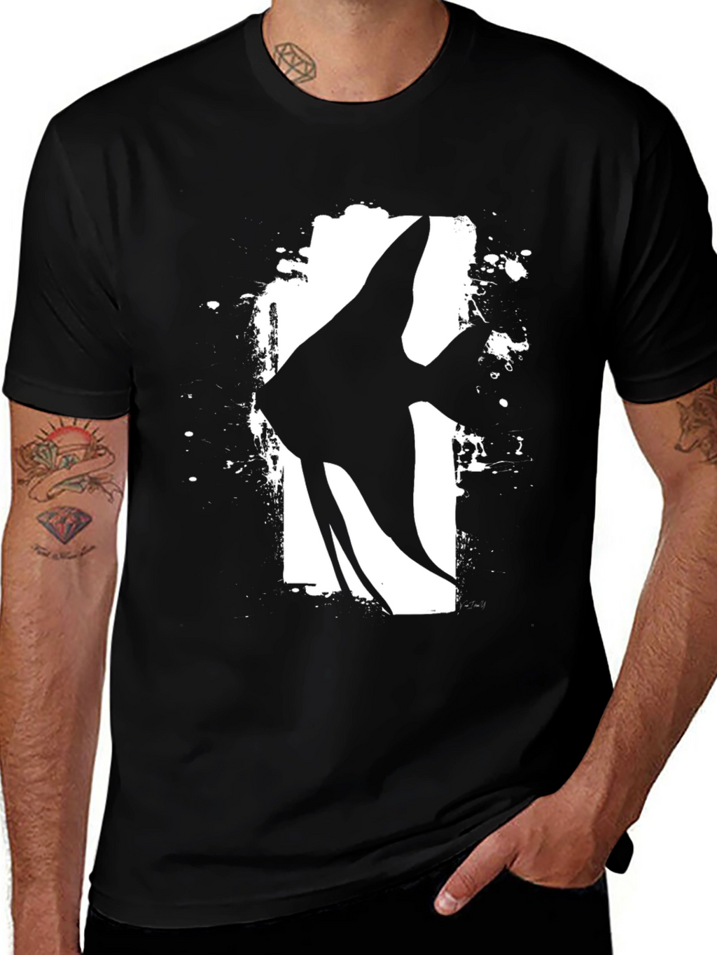 Angelfish Graphic T-Shirt - Black