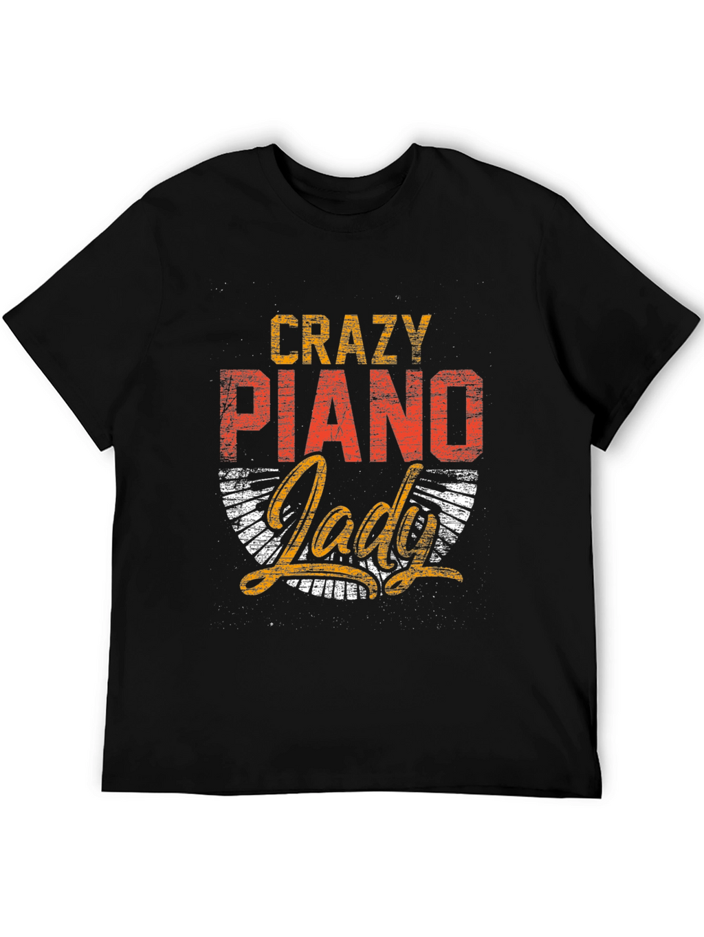 Crazy Piano Lady Graphic Tee - Music Lover Shirt