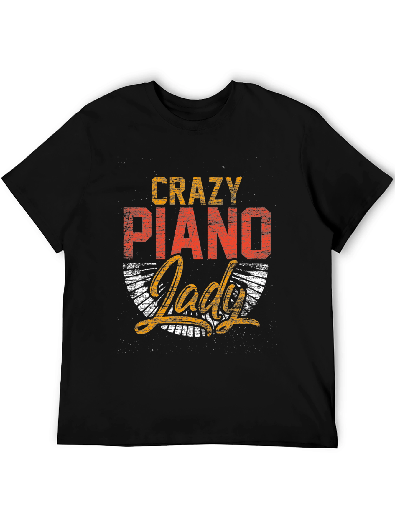 Crazy Piano Lady Graphic Tee - Music Lover Shirt