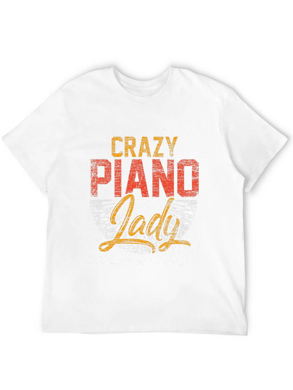 Crazy Piano Lady Graphic Tee - Music Lover Shirt