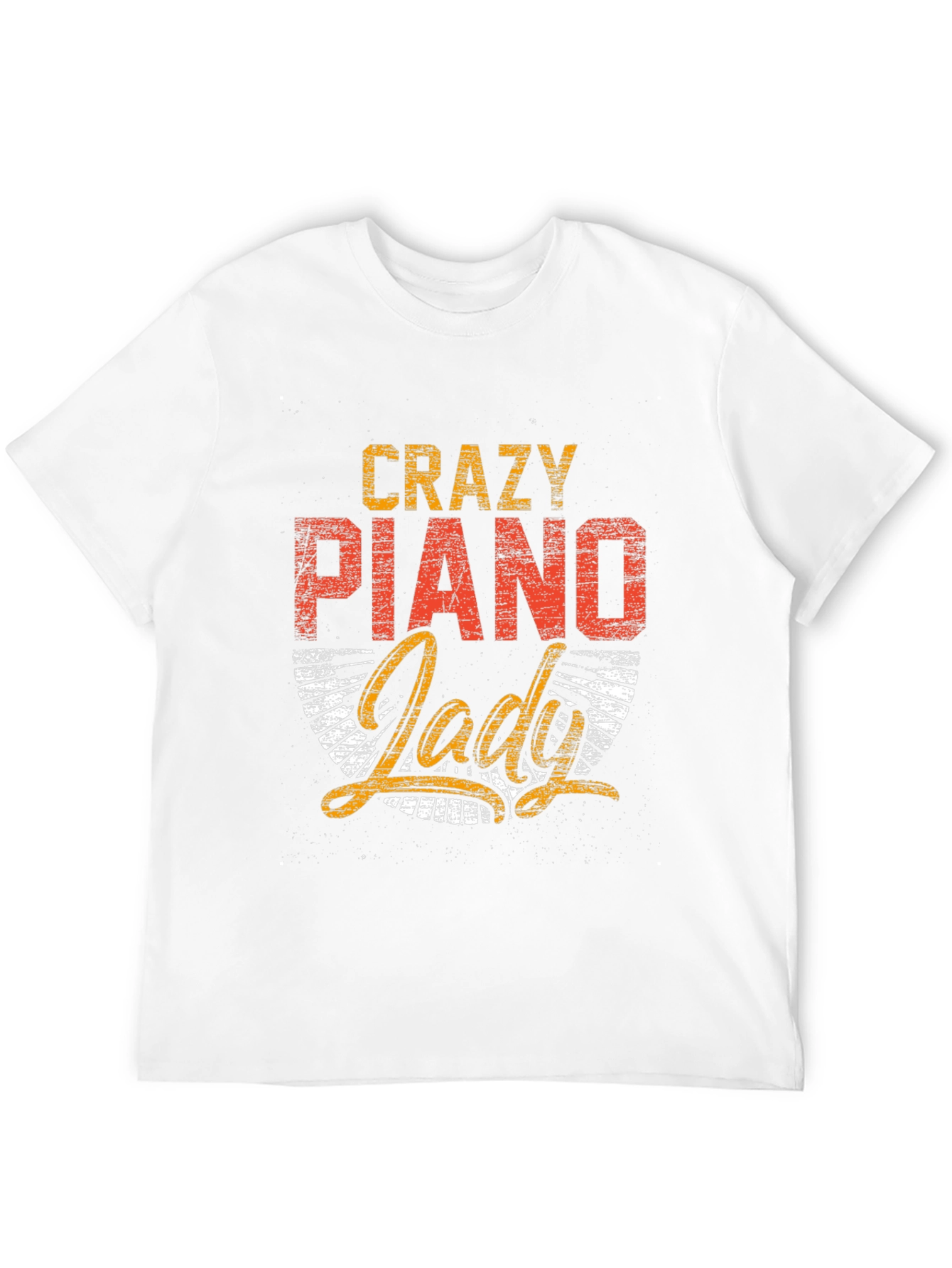 Crazy Piano Lady Graphic Tee - Music Lover Shirt