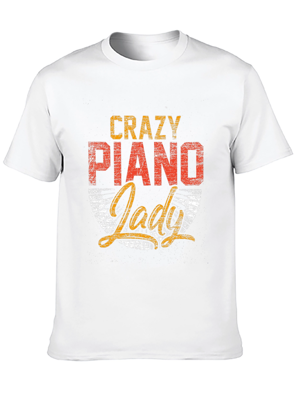 Crazy Piano Lady Graphic Tee - Music Lover Shirt