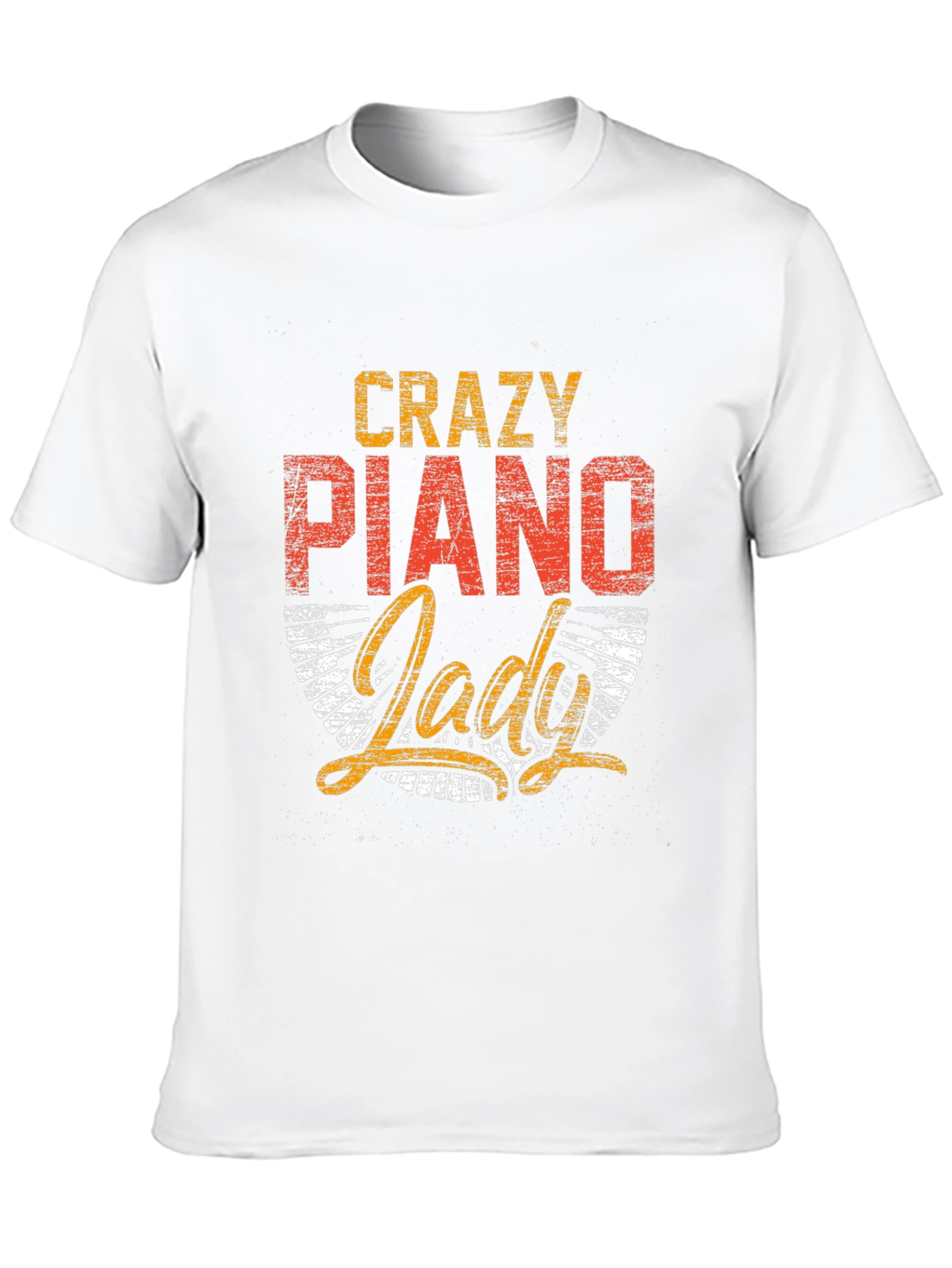 Crazy Piano Lady Graphic Tee - Music Lover Shirt
