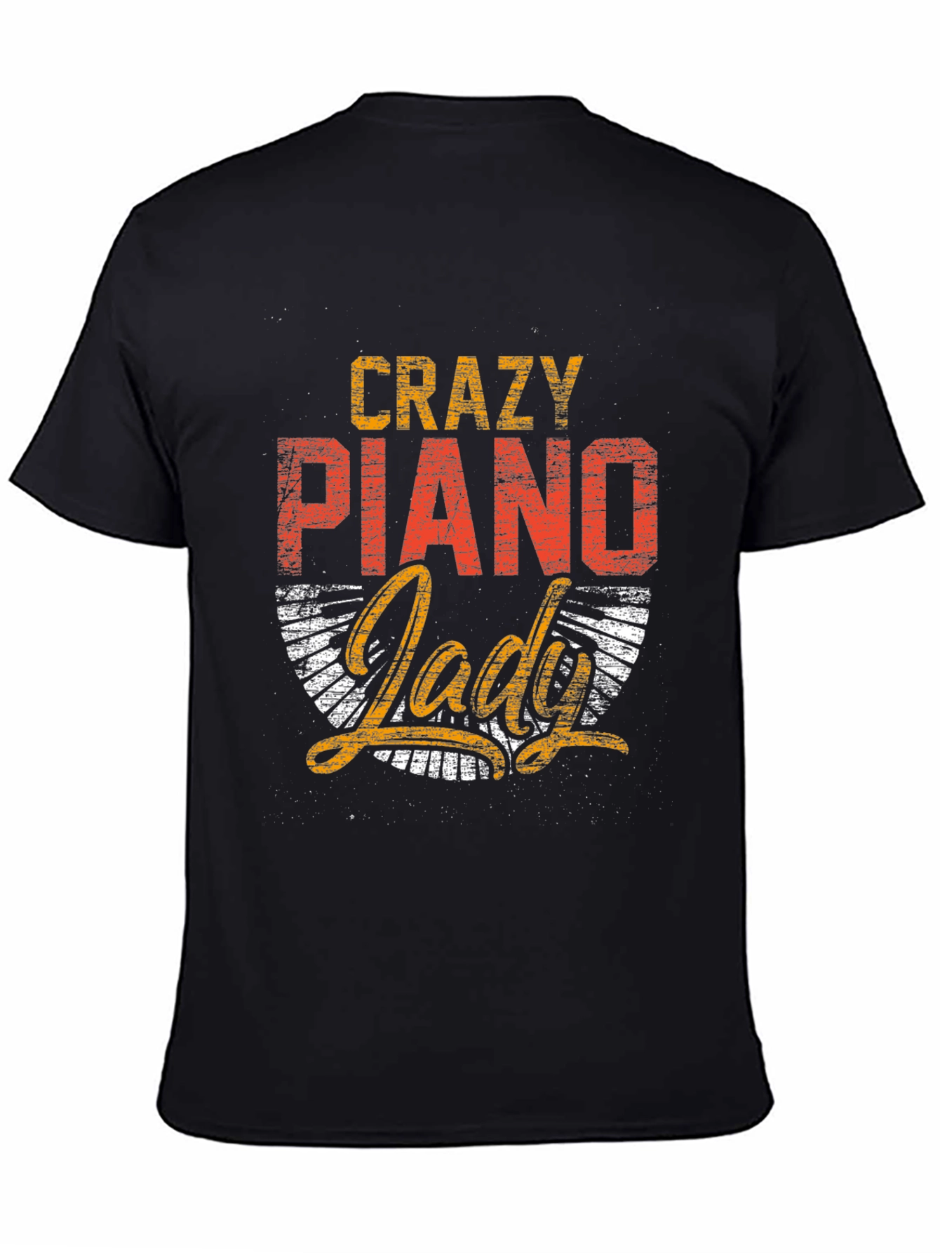 Crazy Piano Lady Graphic Tee - Music Lover Shirt