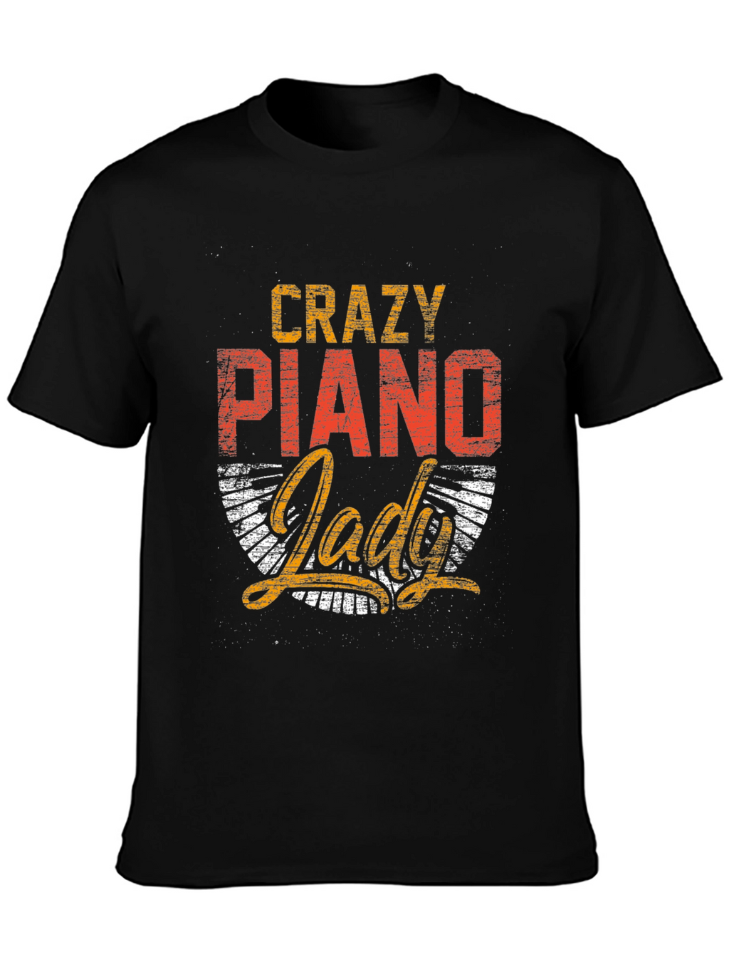 Crazy Piano Lady Graphic Tee - Music Lover Shirt