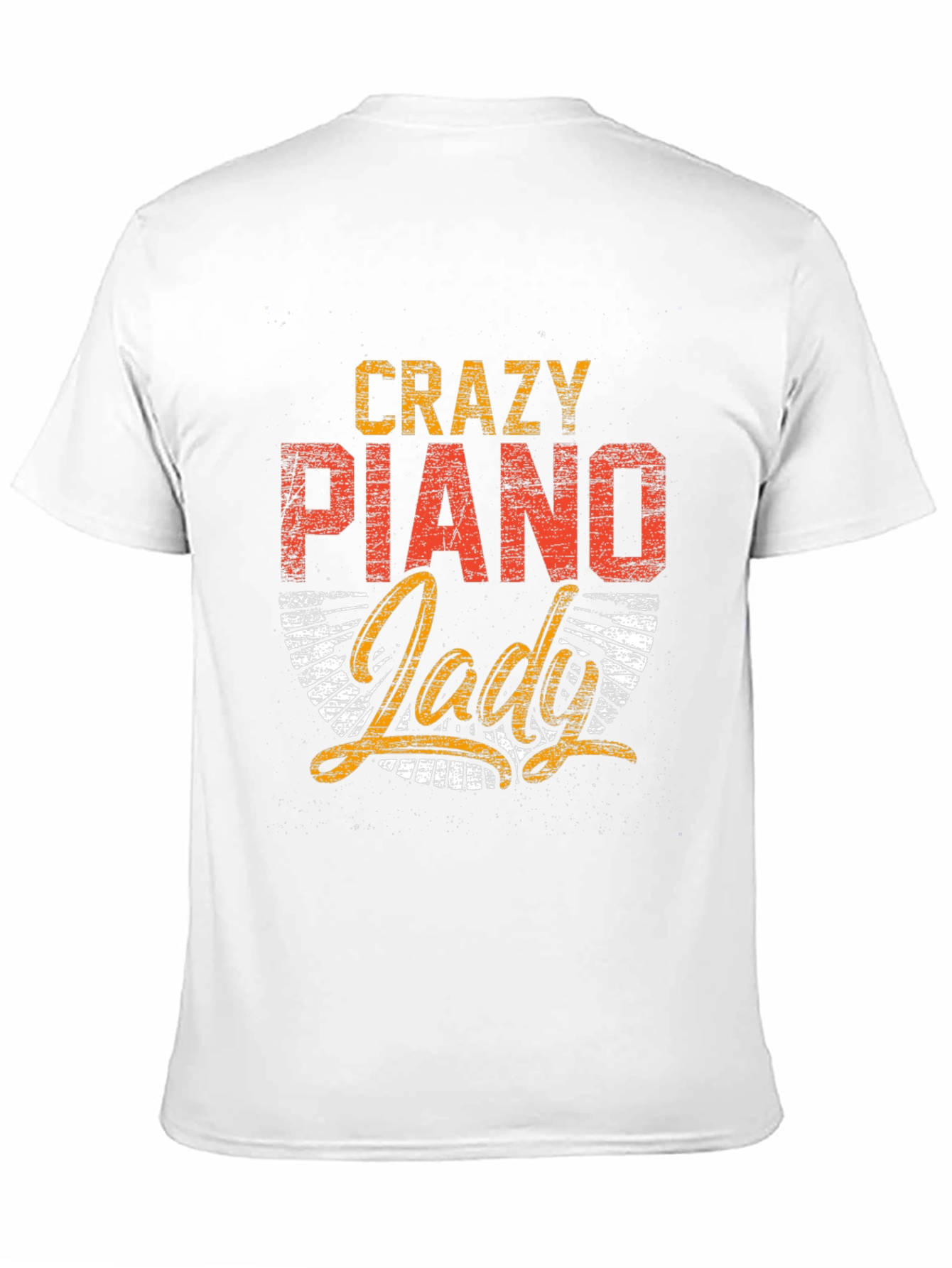 Crazy Piano Lady Graphic Tee - Music Lover Shirt