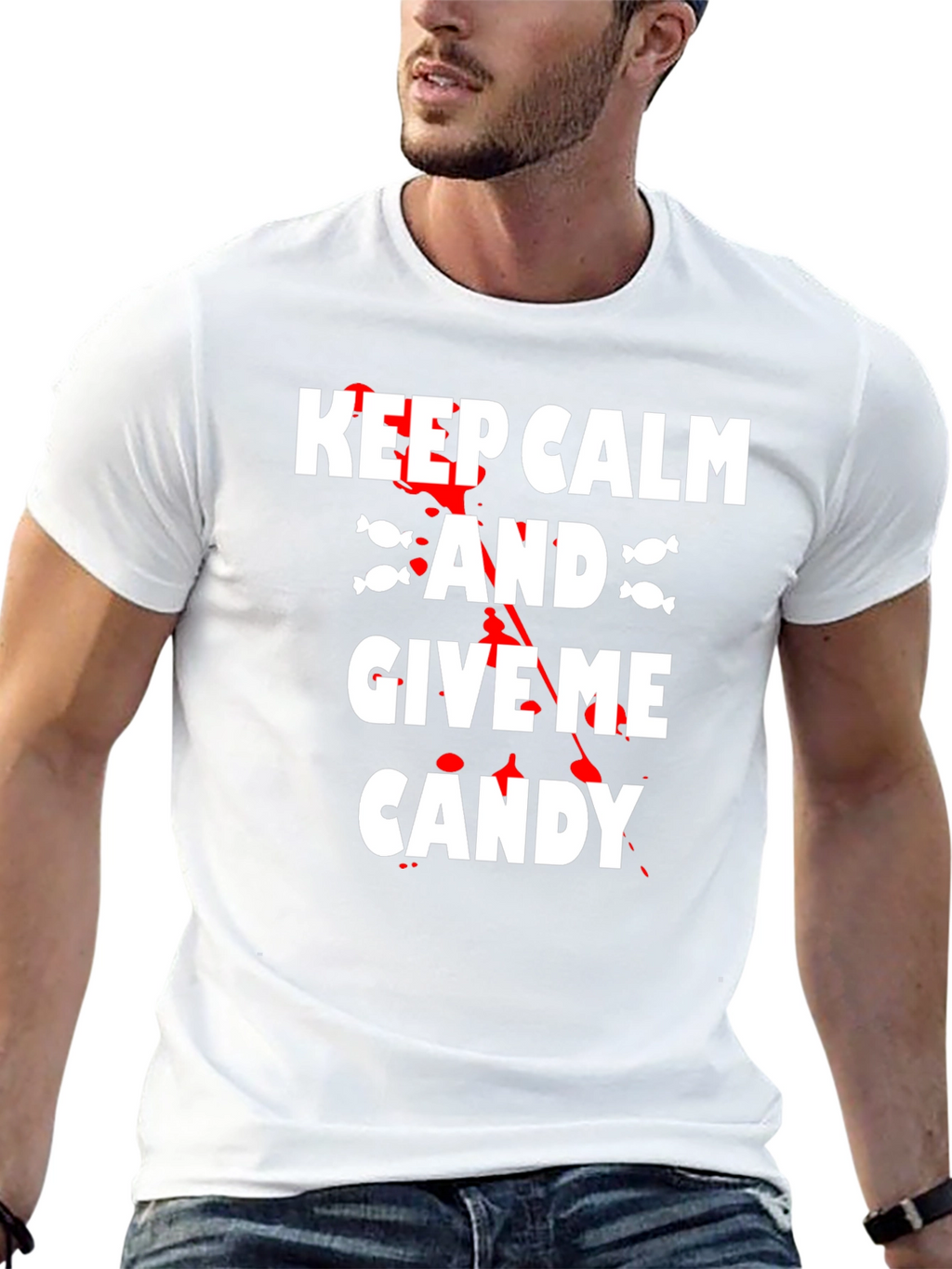 Keep Calm Give Me Candy T-Shirt - Halloween Tee