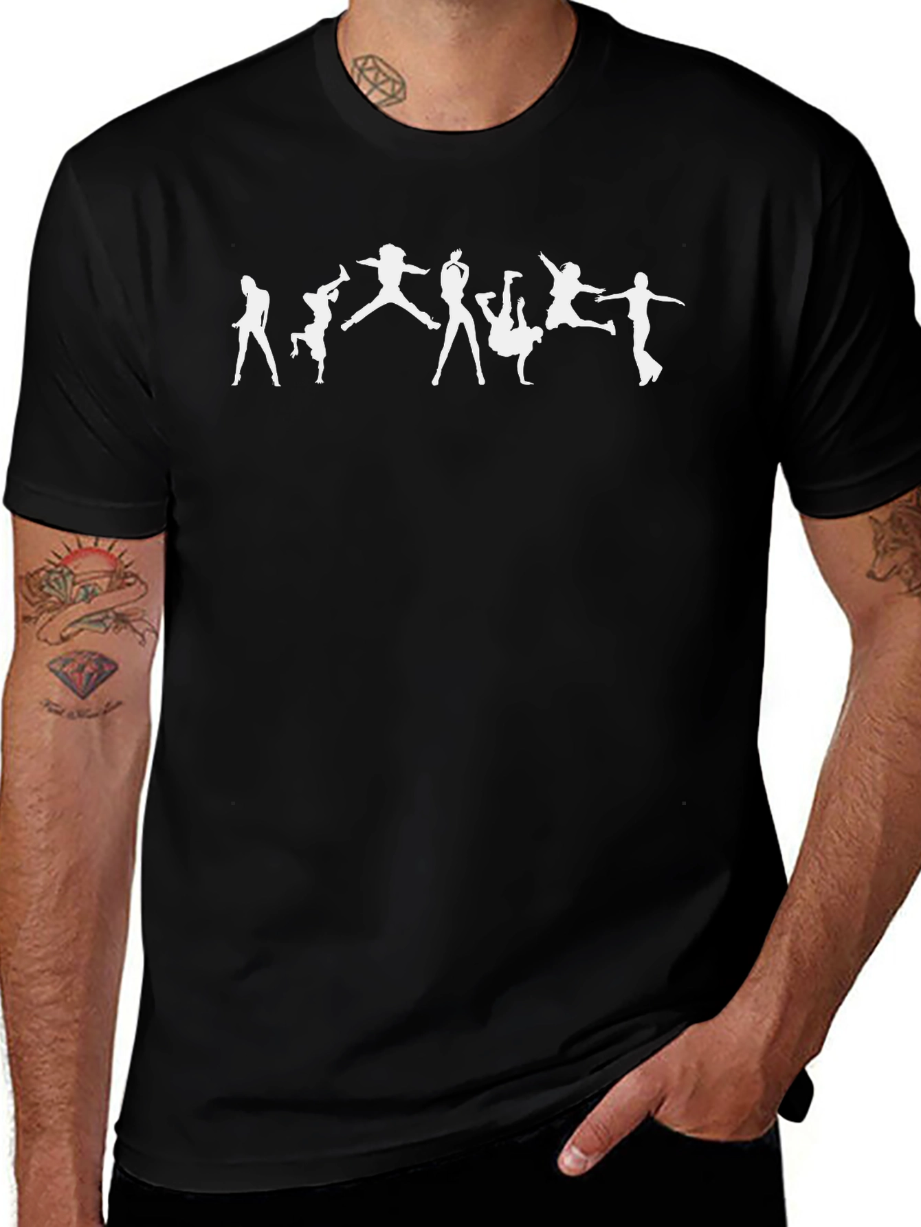 Dance Silhouette Graphic Black T-Shirt