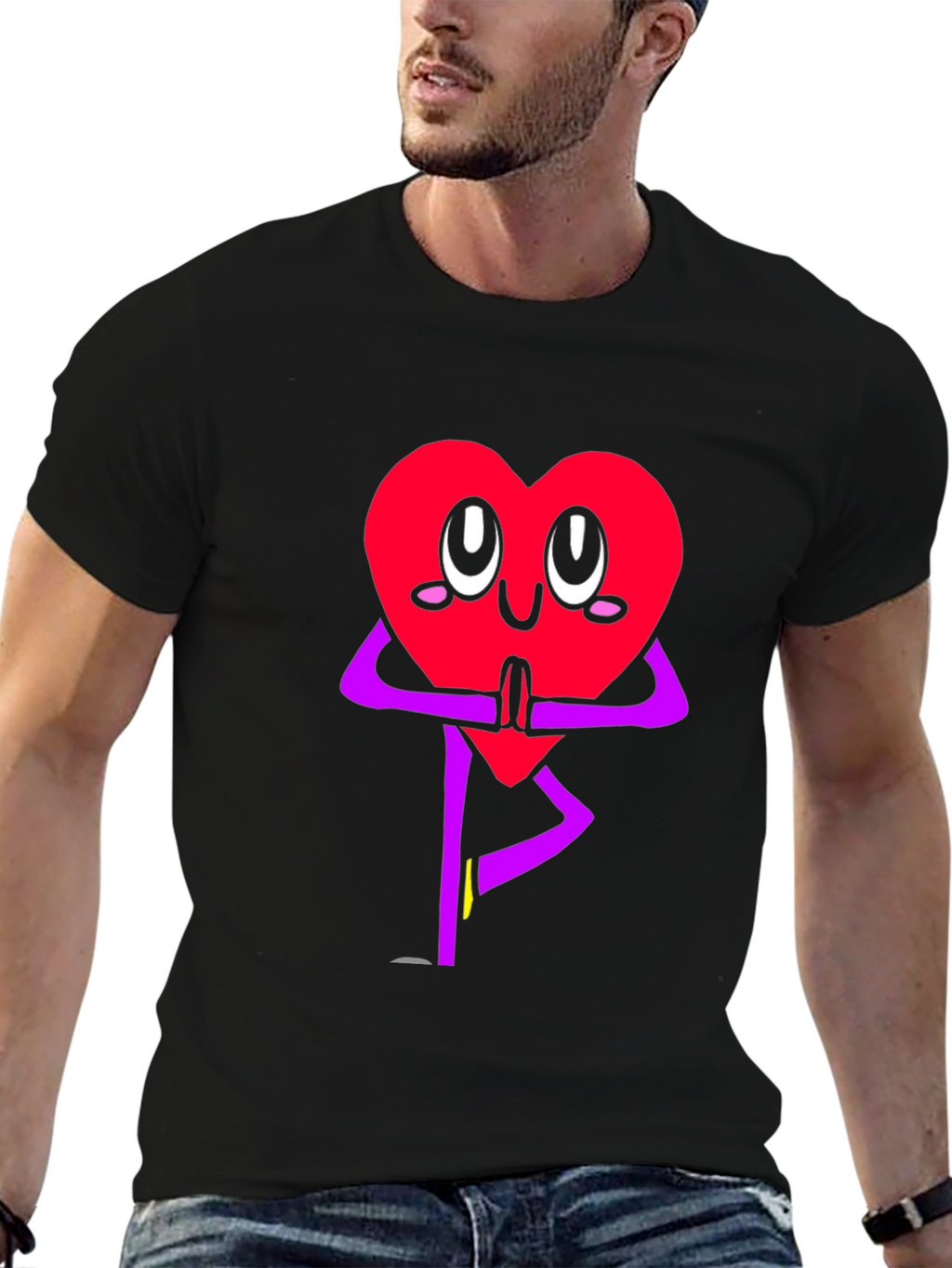 Heart Yoga Pose Graphic T-Shirt
