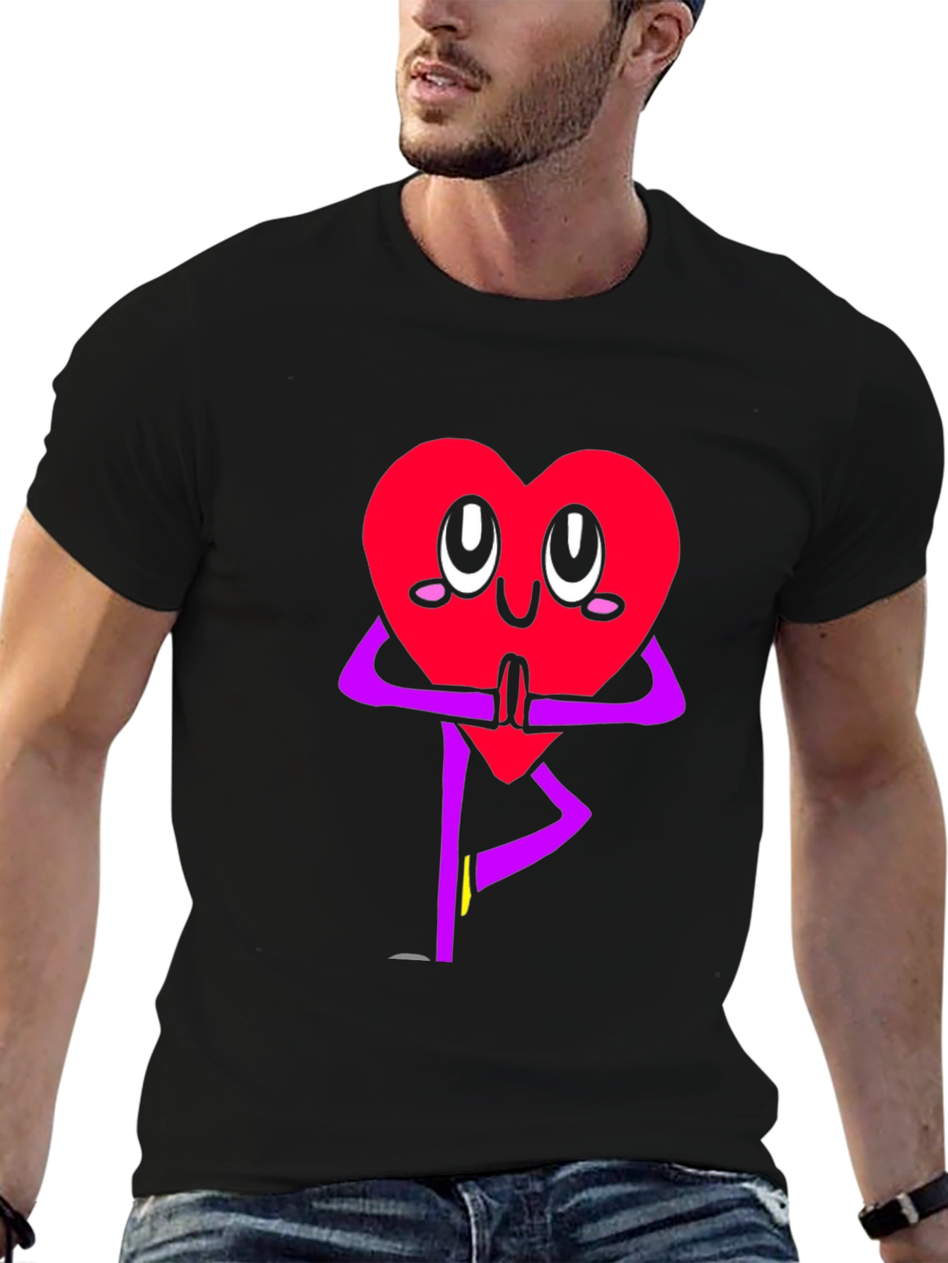 Heart Yoga Pose Graphic T-Shirt