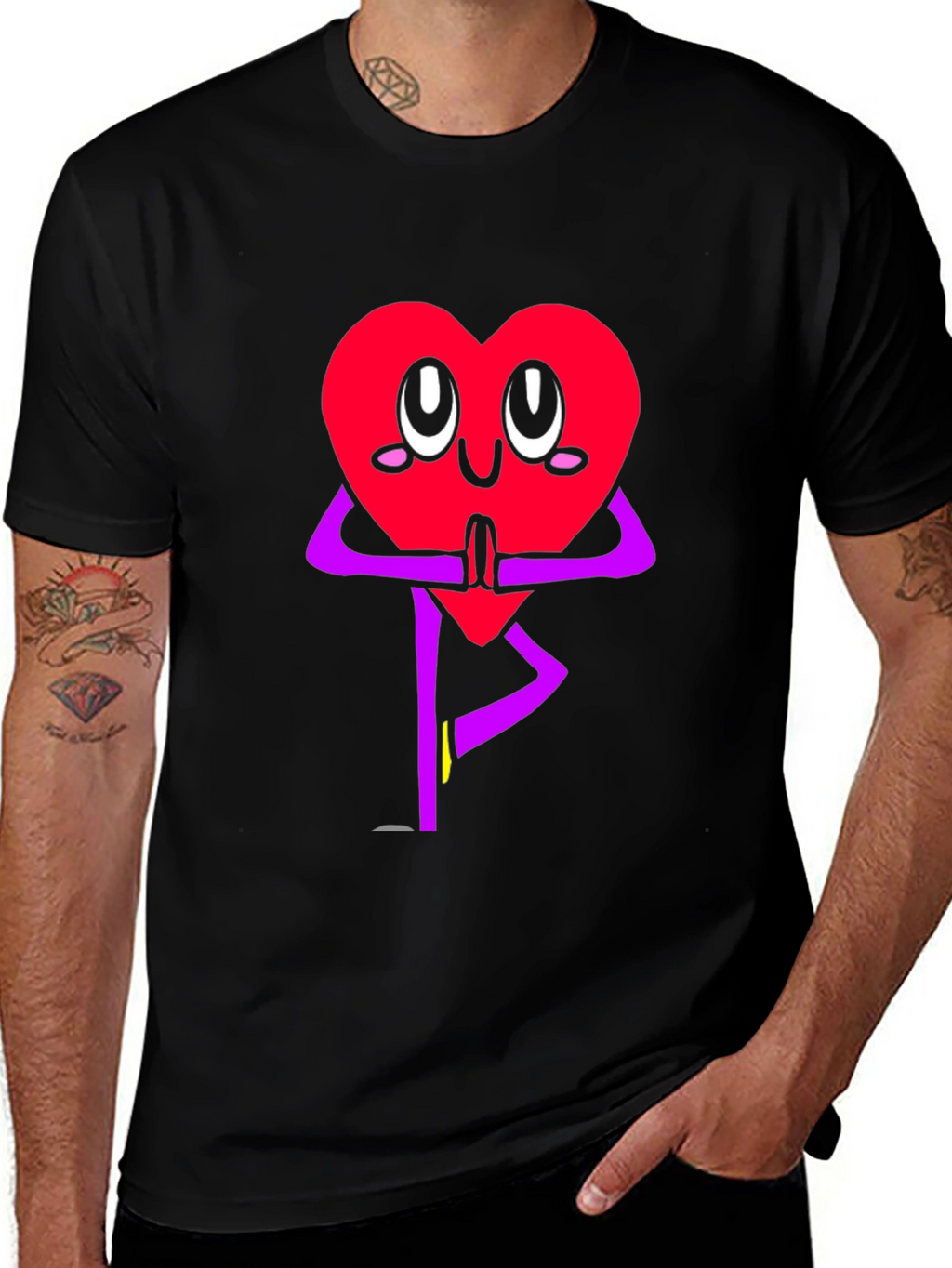 Heart Yoga Pose Graphic T-Shirt