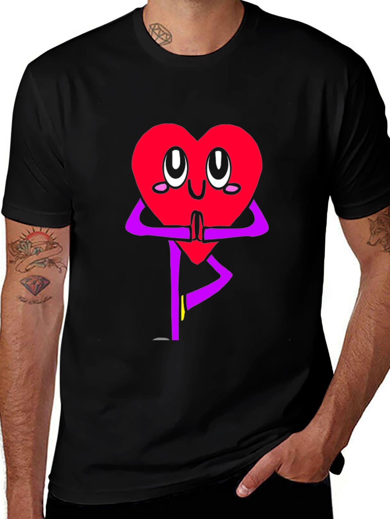 Heart Yoga Pose Graphic T-Shirt