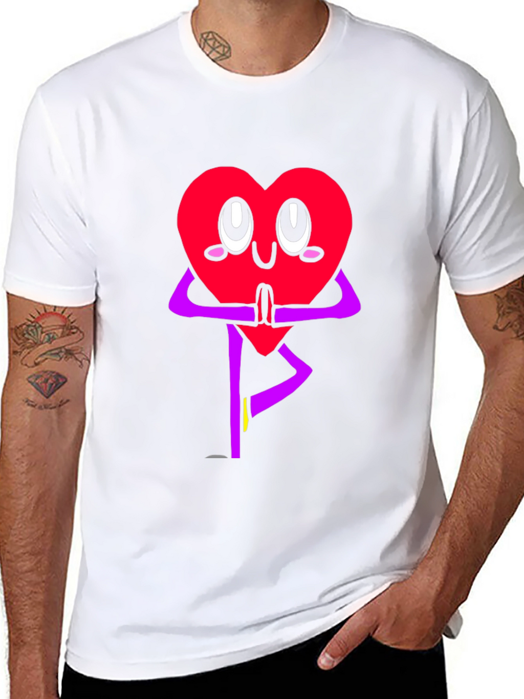 Heart Yoga Pose Graphic T-Shirt