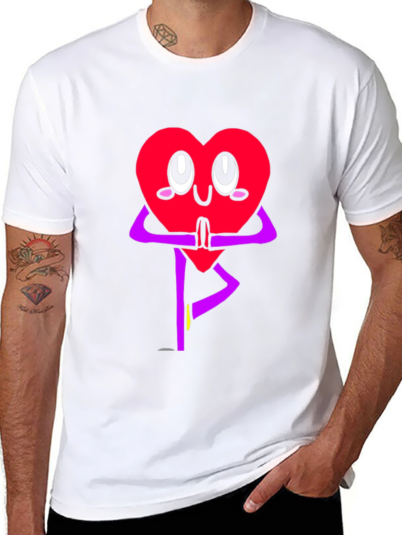 Heart Yoga Pose Graphic T-Shirt