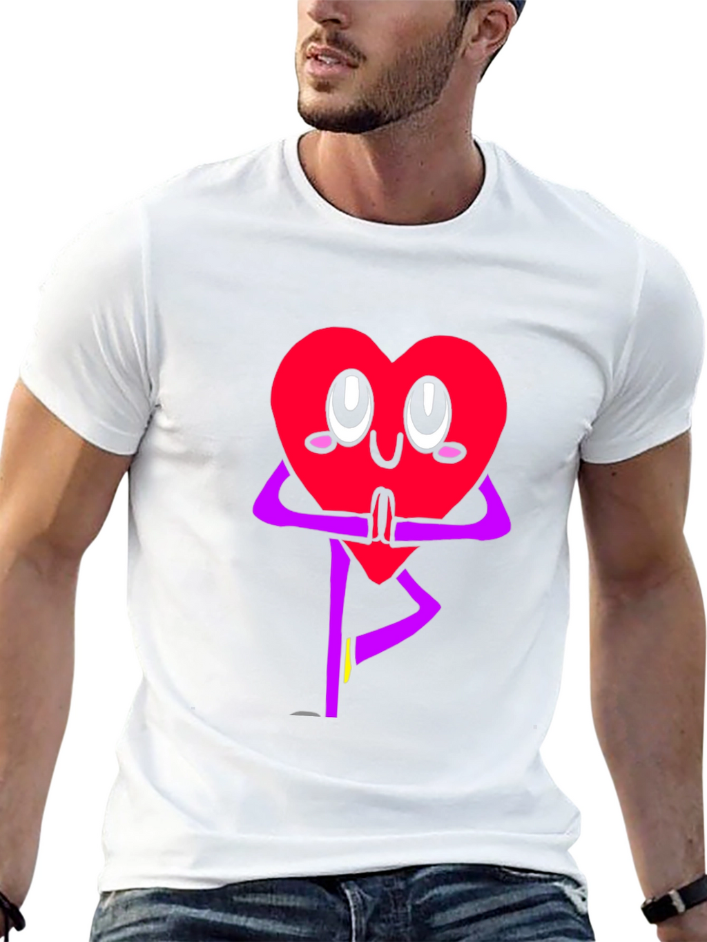 Heart Yoga Pose Graphic T-Shirt