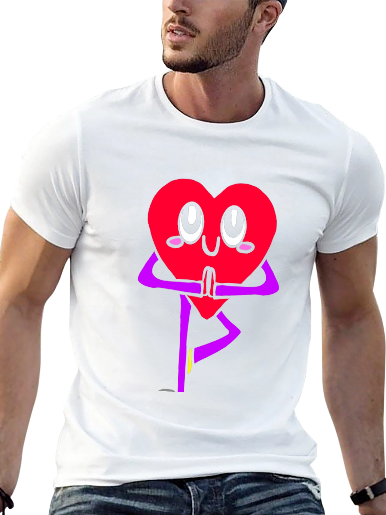 Heart Yoga Pose Graphic T-Shirt