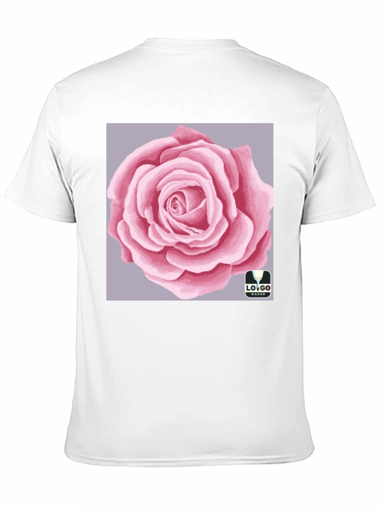 Mens Black T-Shirt with Rose Graphic