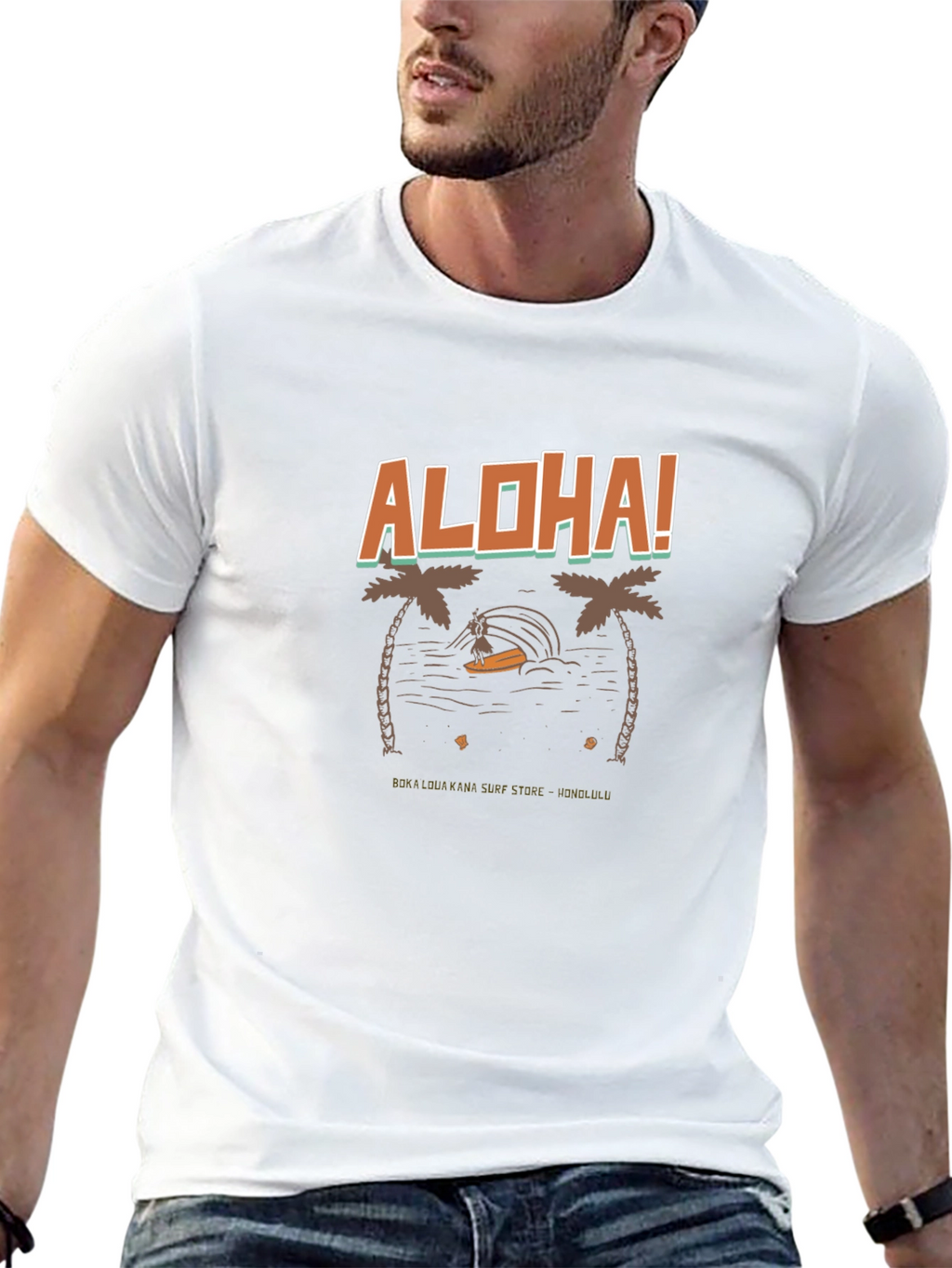 Aloha Surf T-Shirt - Tropical Design