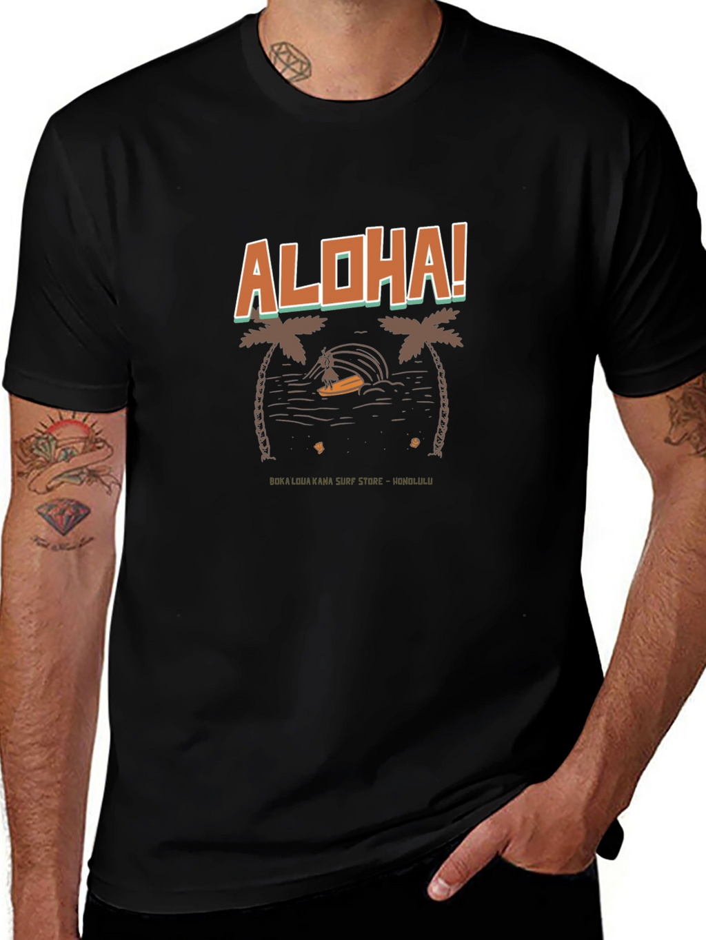 Aloha Surf T-Shirt - Tropical Design
