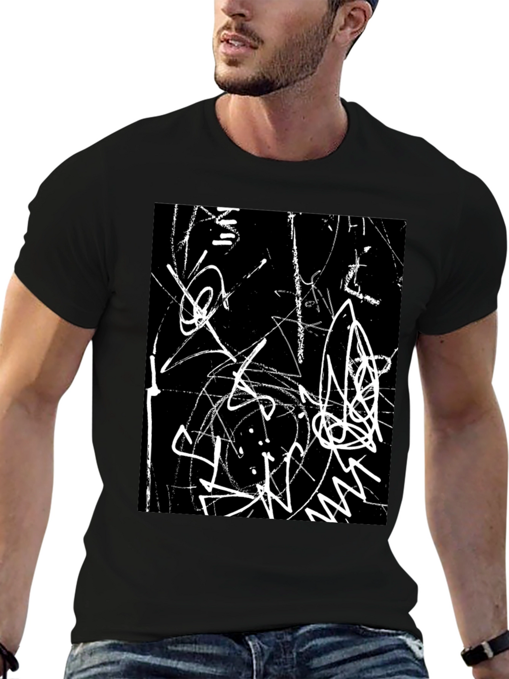 Abstract Art Black Graphic Tee
