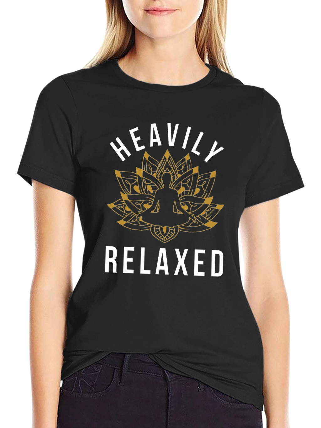 Heavily Relaxed Yoga Lotus Graphic Tee