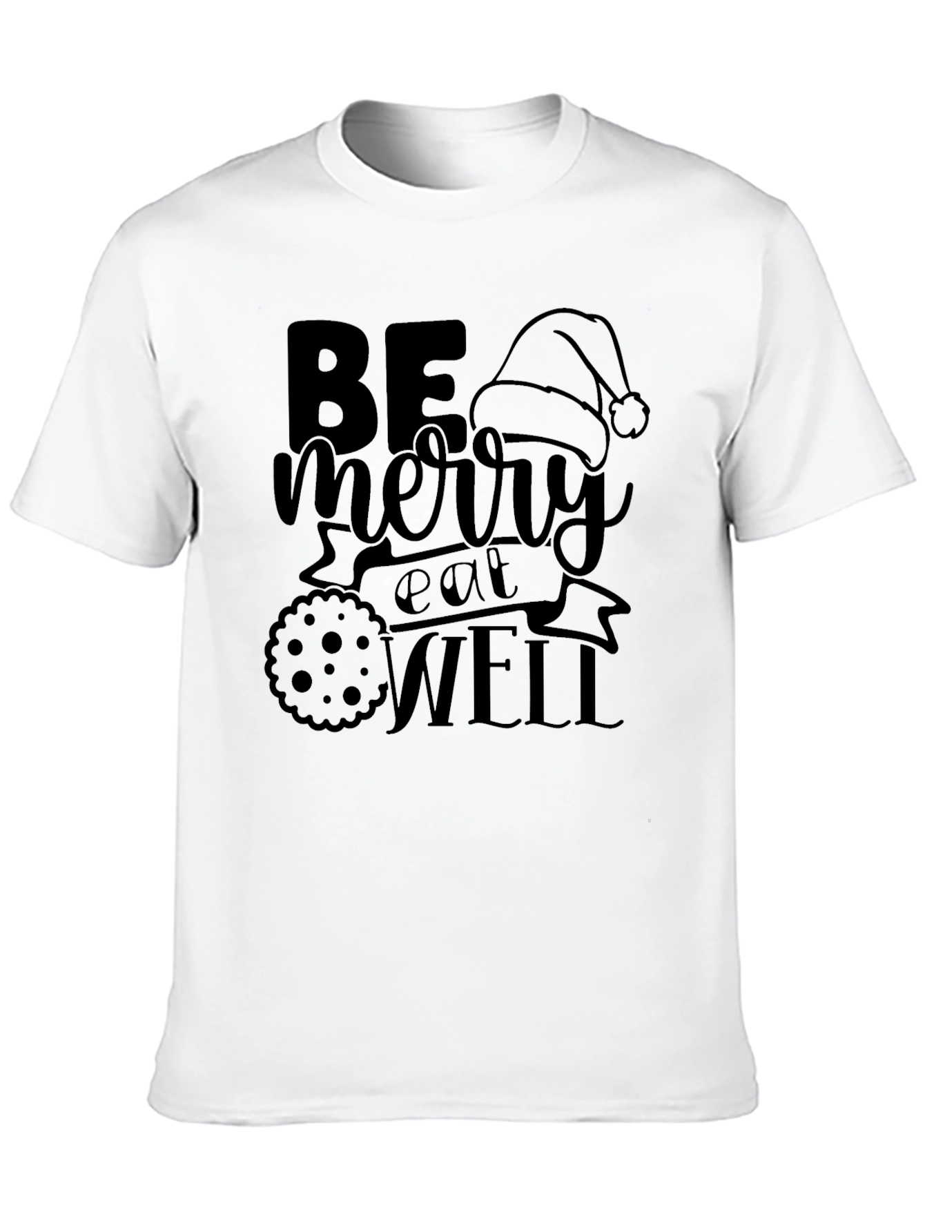 Be Merry Eat Well Black Holiday T-Shirt