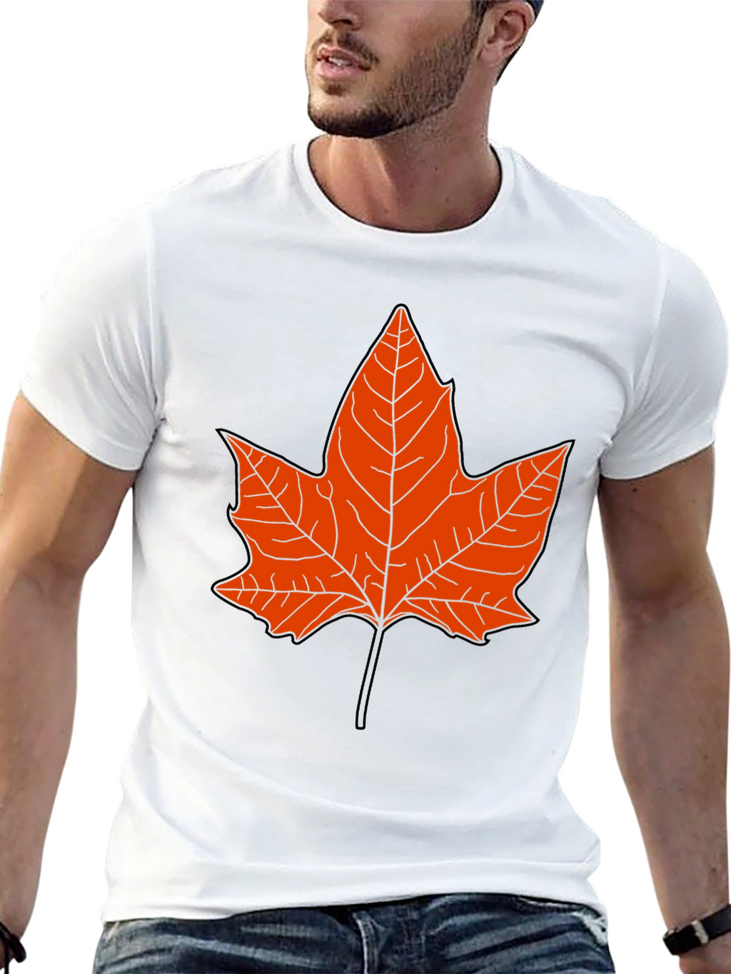 Maple Leaf Graphic Tee - Black