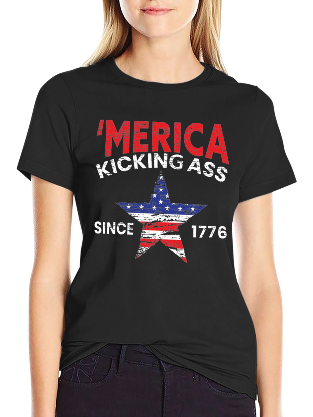 Patriotic Merica Kicking Ass T-Shirt