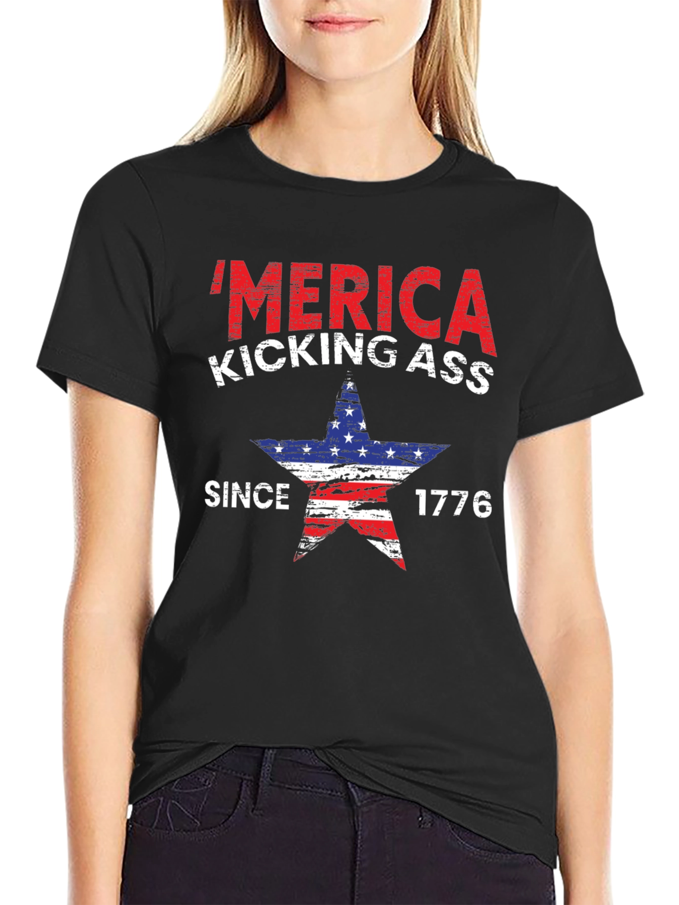 Patriotic Merica Kicking Ass T-Shirt