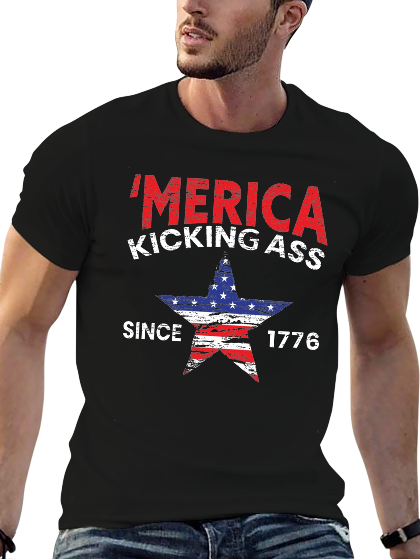 Patriotic Merica Kicking Ass T-Shirt