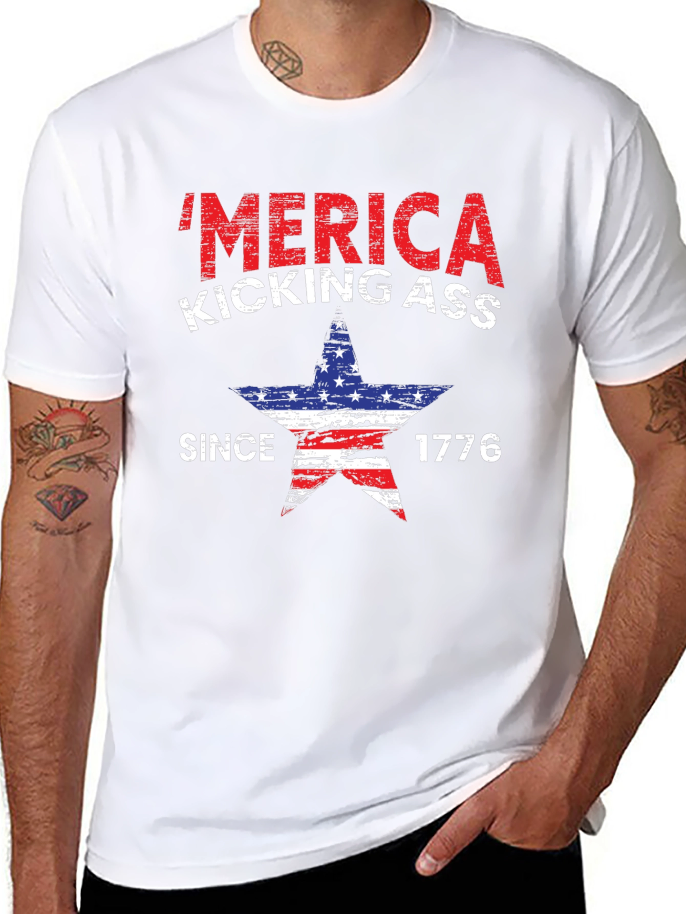 Patriotic Merica Kicking Ass T-Shirt