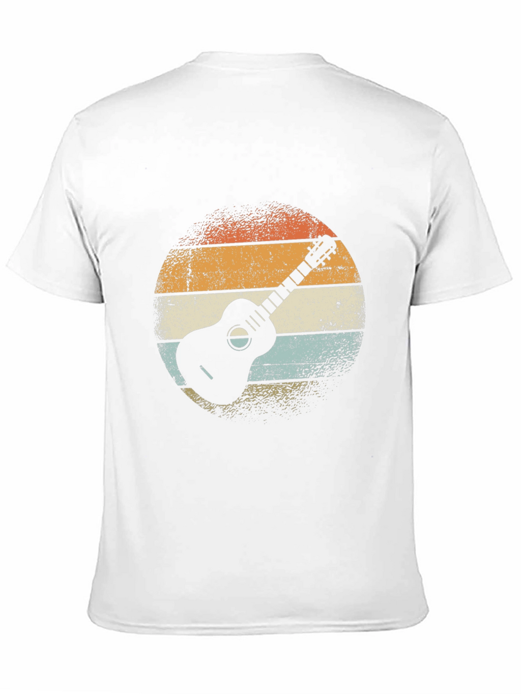 Retro Guitar Graphic Tee - Black Cotton T-Shirt