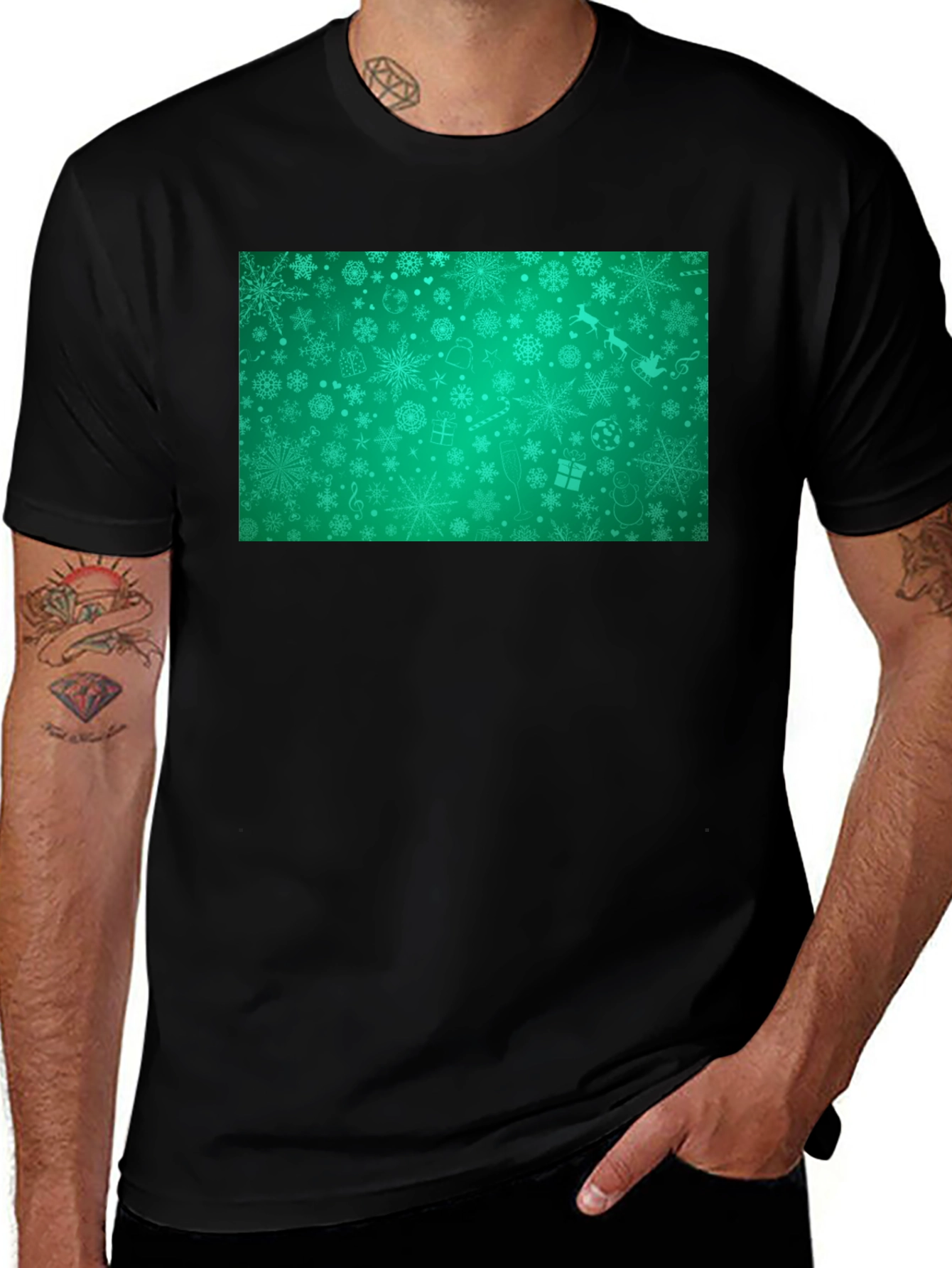 Festive Holiday Snowflakes Graphic Tee