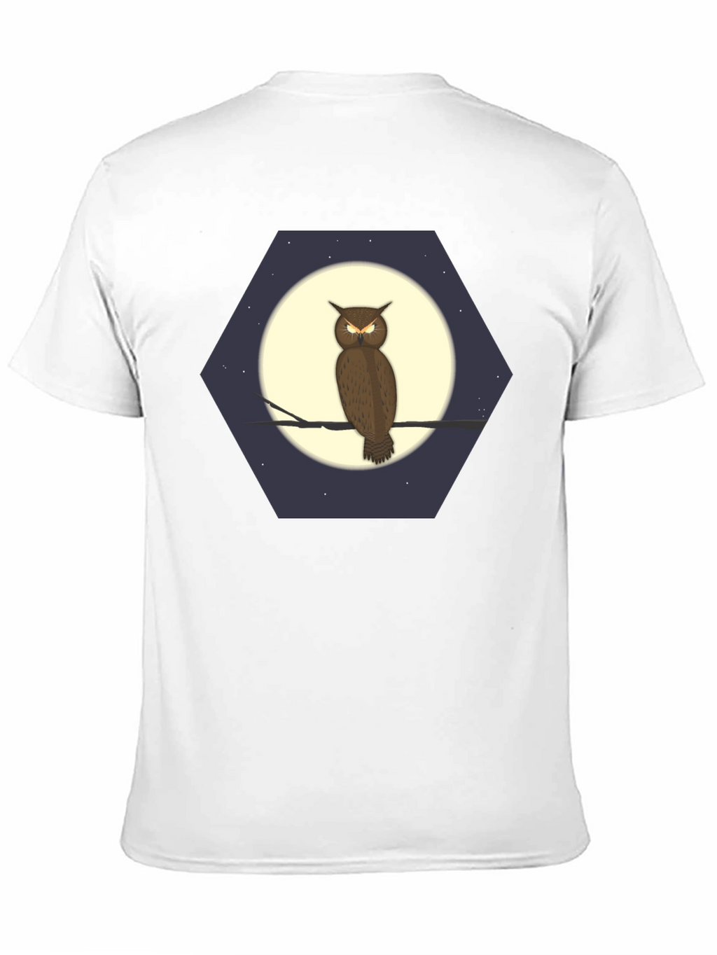 Owl Moon Hexagon Graphic T-Shirt